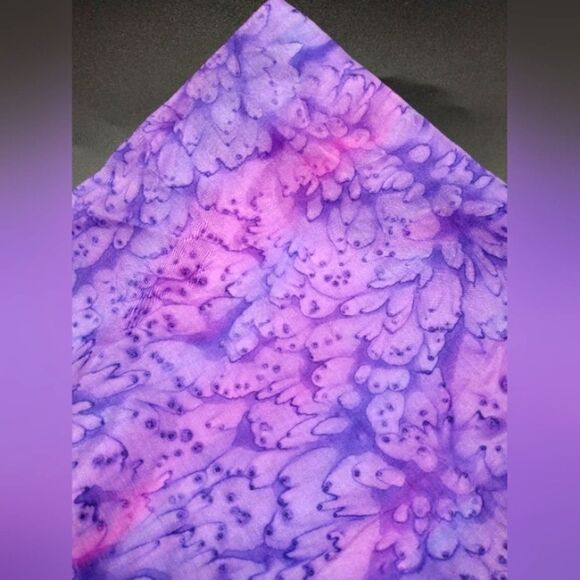 Vintage  💯 Silk Scarf Rolled Hem Tie Dye - Picture 8 of 14